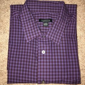 L Van Heusen Short Sleeve Button Up Dress Shirt